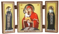 Складень, Почаевская икона Божией Матери с Преподобными (малый, ровный) 108