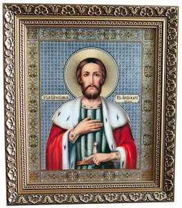 Икона «Святой благоверный князь Александр Невский» (багет)