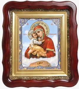 Икона Божьей Матери «Почаевская» (резная рамка, багет) 105