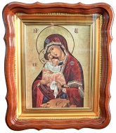 Икона Божией Матери «Почаевская» (резной киот)